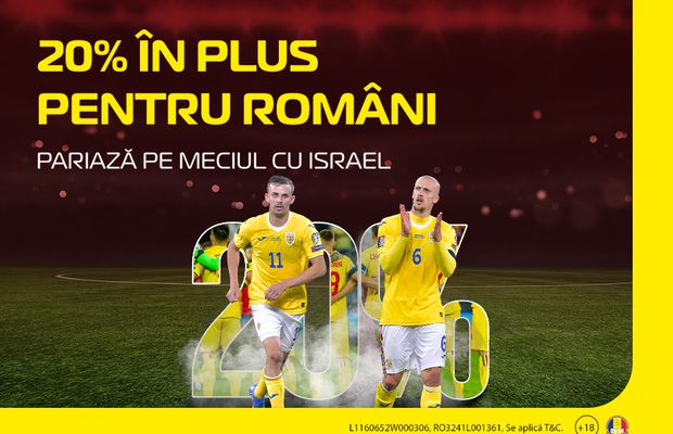 20% în plus pentru tine, la amicalul Israel - România