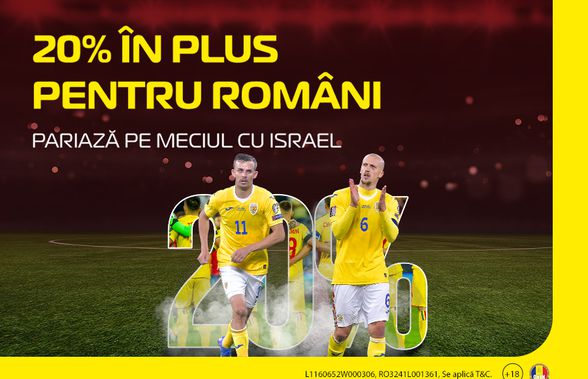 20% în plus pentru tine, la amicalul Israel - România