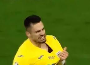 Explozie de bucurie! Gesturile lui Andrei Burcă, după ce a reușit primul gol la echipa națională