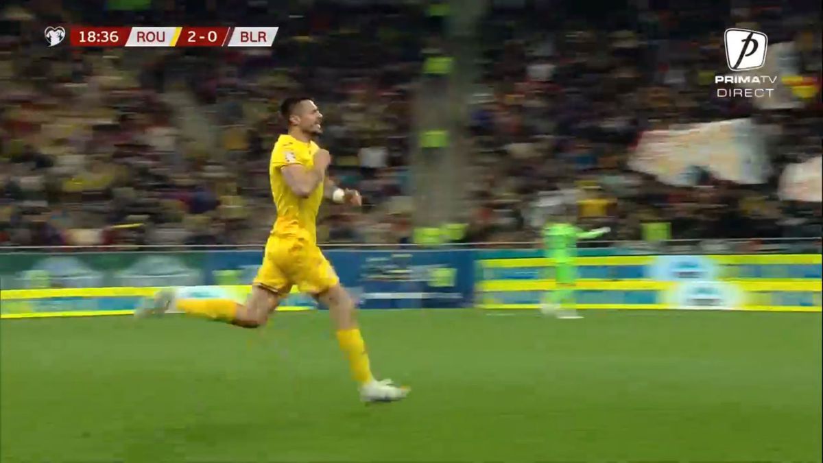 Explozie de bucurie! Gesturile lui Andrei Burcă, după ce a reușit primul gol la echipa națională