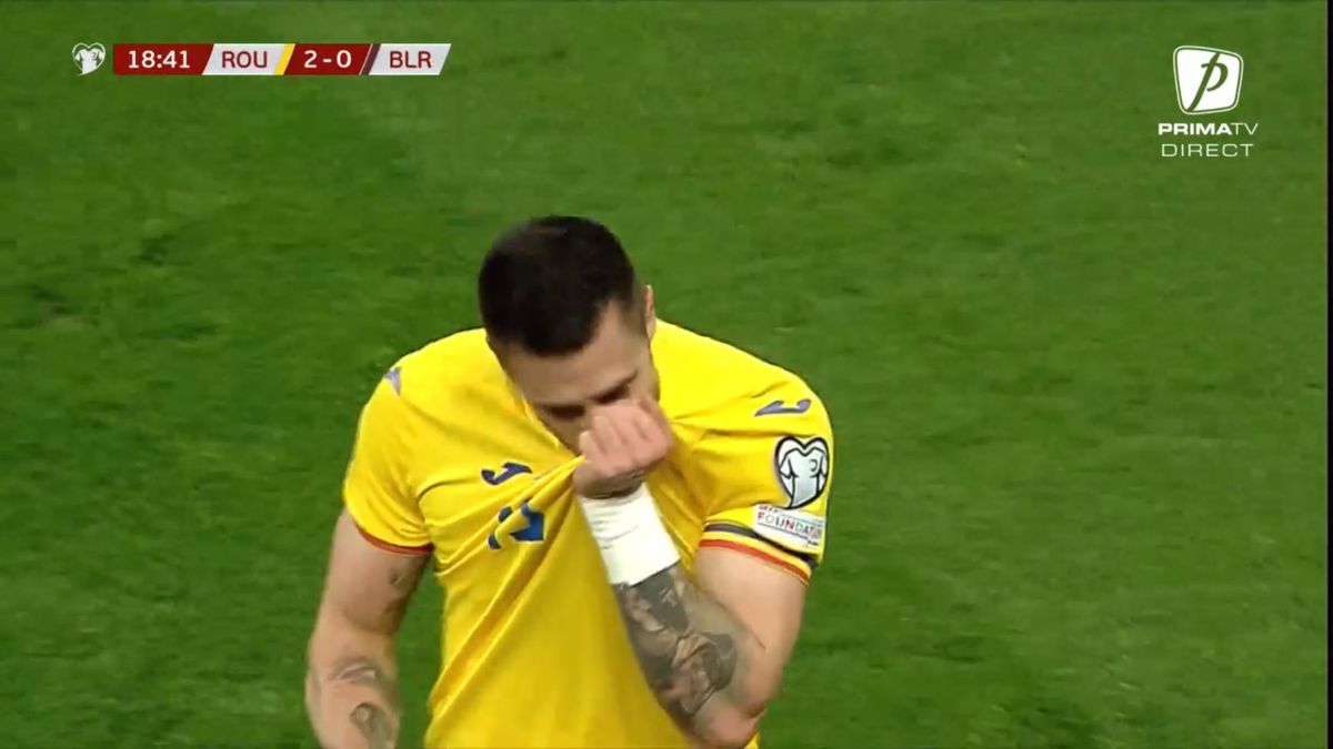 Explozie de bucurie! Gesturile lui Andrei Burcă, după ce a reușit primul gol la echipa națională