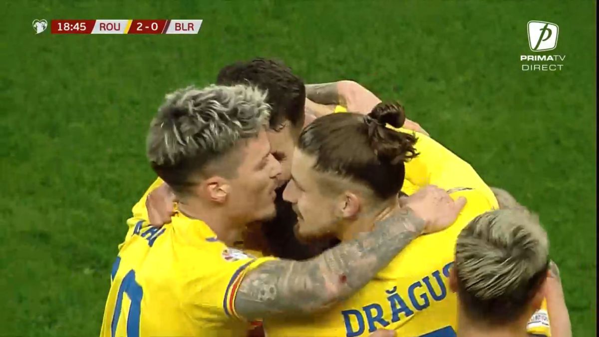 Explozie de bucurie! Gesturile lui Andrei Burcă, după ce a reușit primul gol la echipa națională