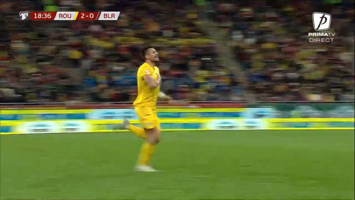 Explozie de bucurie! Gesturile lui Andrei Burcă, după ce a reușit primul gol la echipa națională