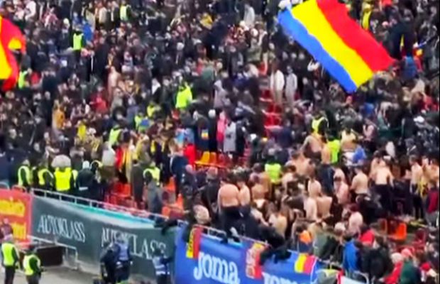 Au comis-o și pe Arena Națională! Scandări xenofobe și conflict între două galerii din Liga 1 + toate mesajele afișate la România - Belarus