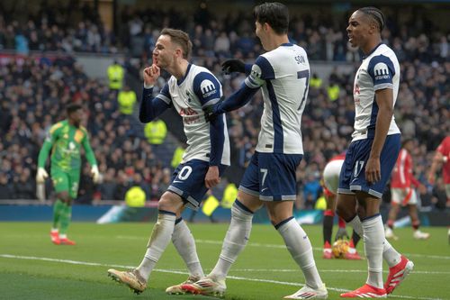 James Maddison, Heung-Min Son și Mathys Tel / Foto: Imago Images