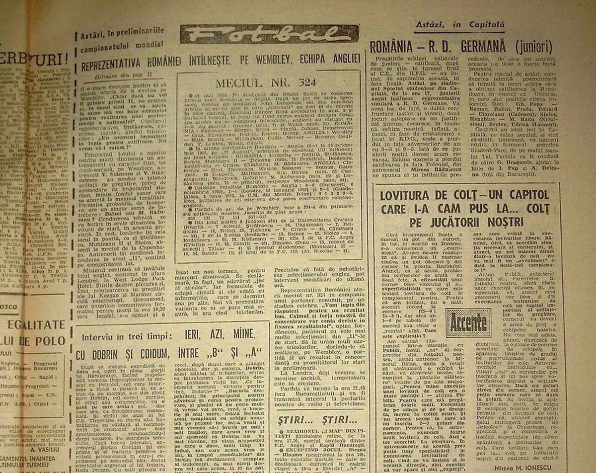 39 de ani de când Vasile Iordache devenea "Eroul de pe Wembley". Și de când primea nota maximă: "Da, eu și Nadia ce am mai luat 10!" :)