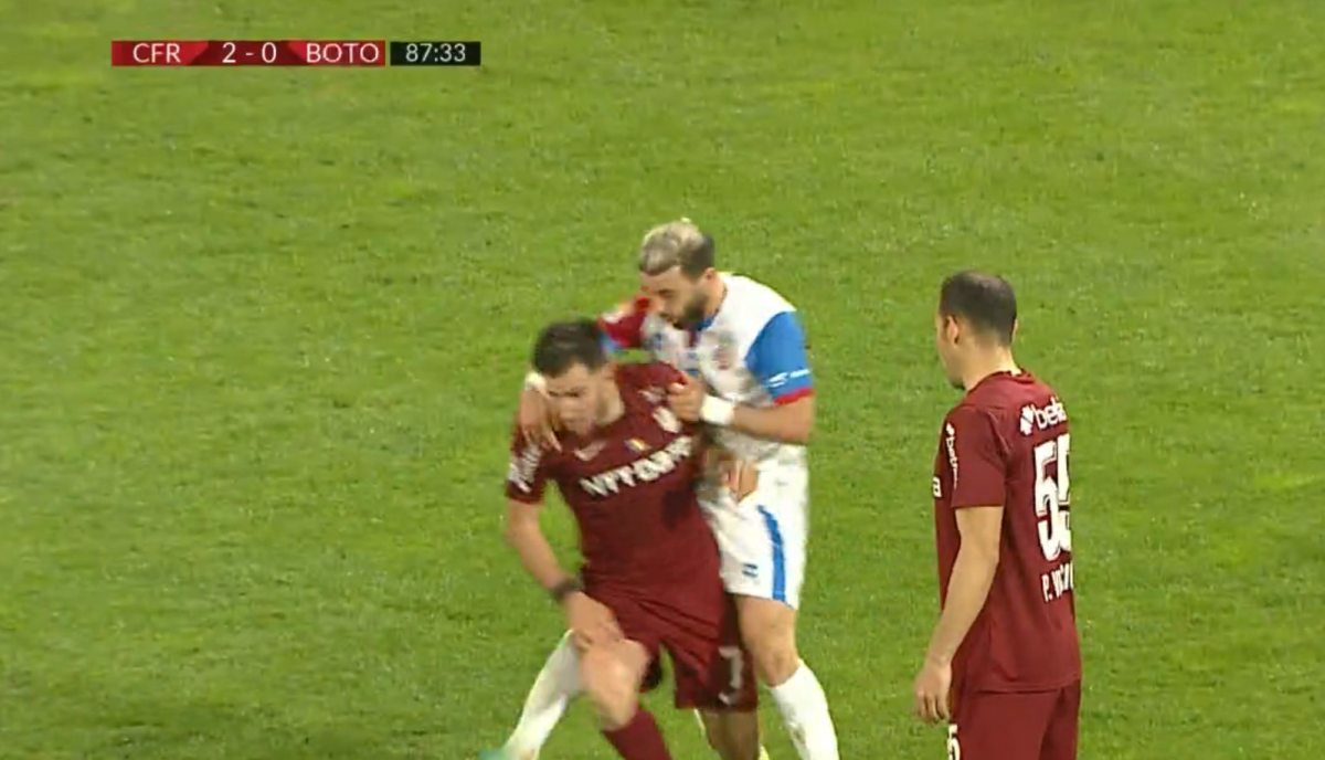 Încăierare generală în CFR - Botoșani: 2 fotbaliști au văzut direct cartonașul roșu, pentru gesturi brutale