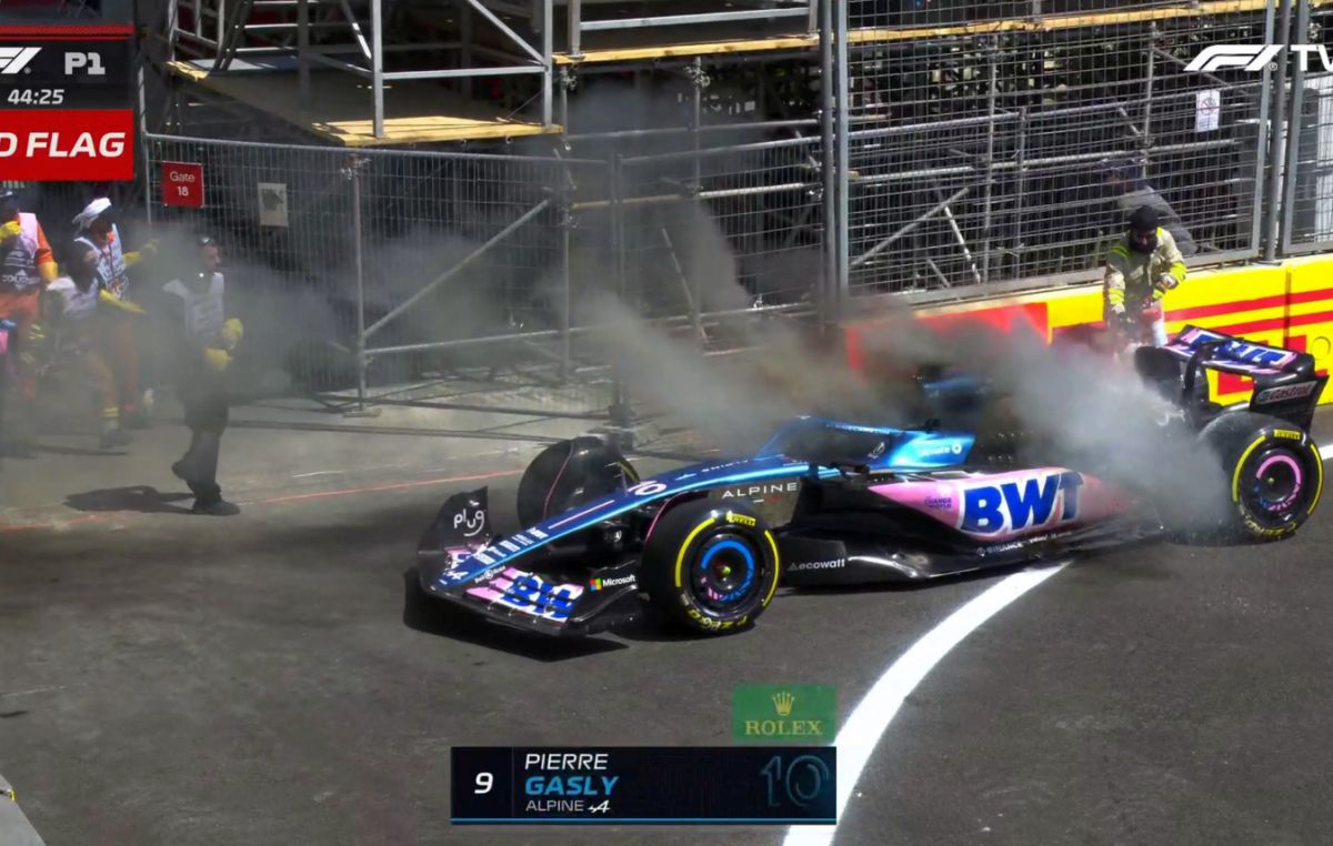 Monopostul lui Pierre Gasly a luat foc înaintea calificărilor din Azerbaidjan