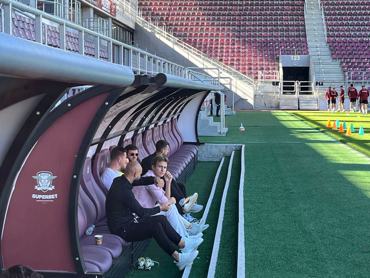 Victor Angelscu și Dan Șucu Jr., la antrenamentul Rapidului