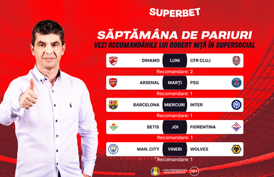 Începe o Supersăptămână de pariuri! Vezi recomandările lui Robert Niță în SuperSocial