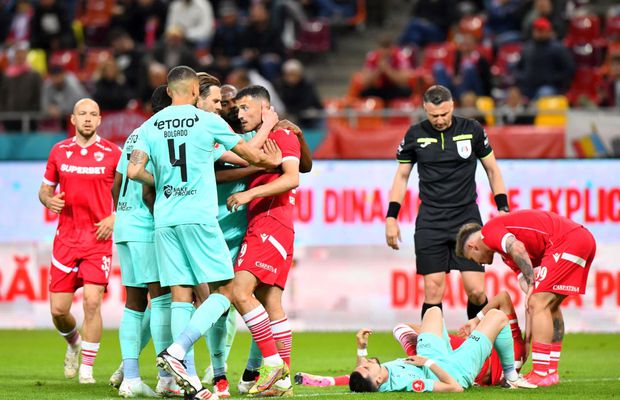 Dinamo marchează pe final și o încurcă pe CFR Cluj » Dan Petrescu a terminat partida în genunchi, iar FCSB are o mână și jumătate pe trofeu