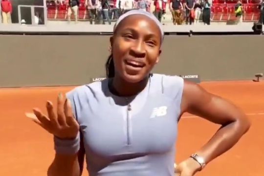 Coco Gauff, în timpul interviului la Mutua Madrid Open/Foto: captură X