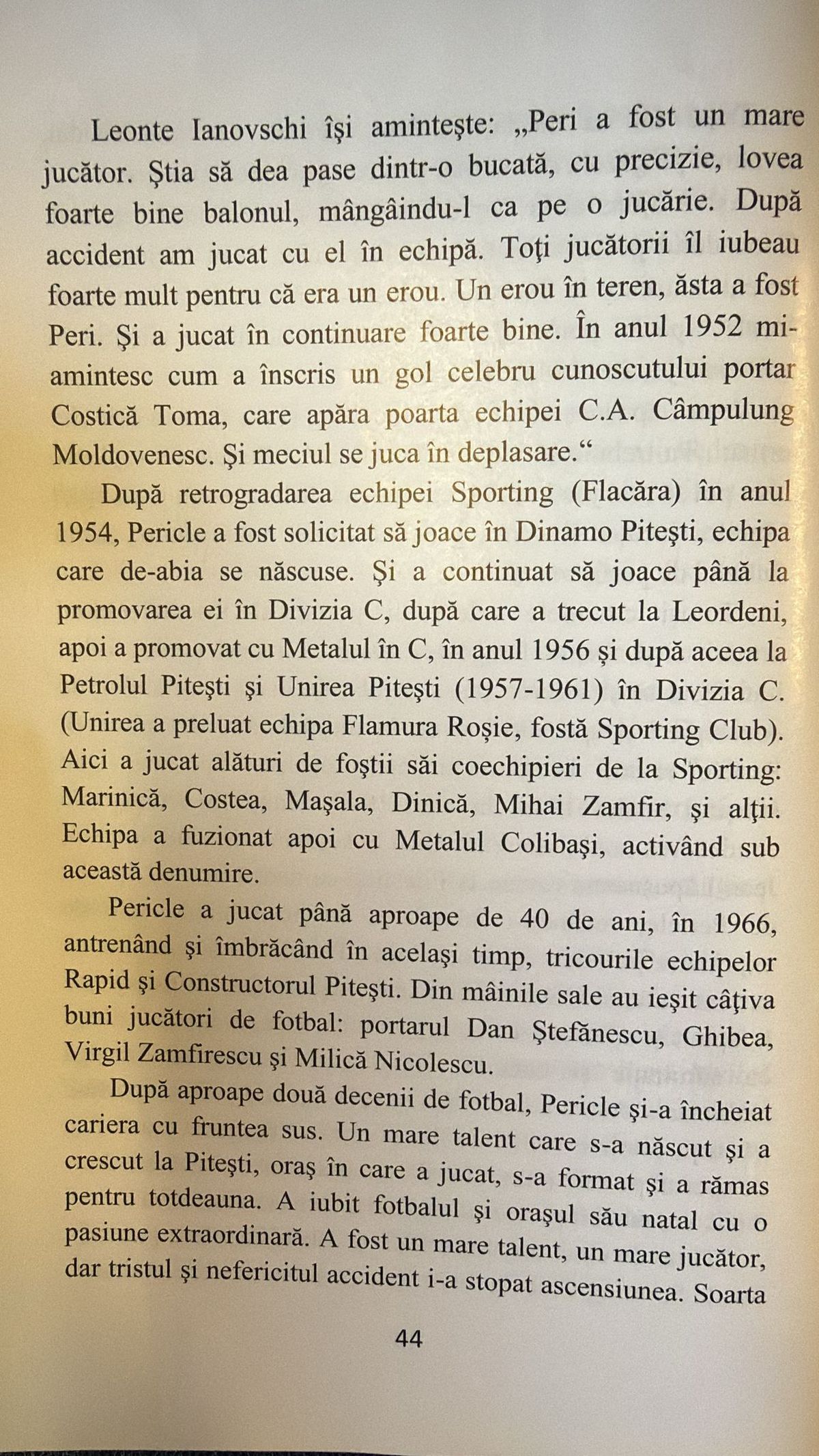 Pericle Valeca, primul „magician” de pe  „Maracana” piteșteană: fotbalistul care impresiona deși vedea cu un singur ochi