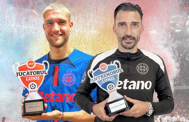 Supremația roș-albastră! Daniel Bîrligea și Elias Charalambous au câștigat trofeele pentru Jucătorul și Antrenorul lunii mai 2025 + clasamentele