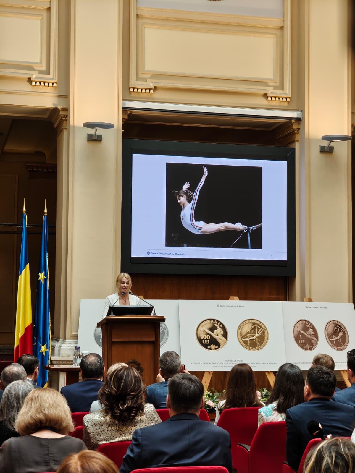 BNR a omagiat-o pe Nadia Comăneci printr-o emisiune numismatică: „O să pun aceste monede lângă medaliile de la Montreal”
