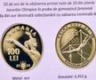 Moneda de aur emisă în onoarea Nadiei Comăneci FOTO Roxana Fleșeru