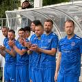 După 20 de ani: (de la stânga la dreapta) V. Badea, Diniță, D. Bălan, Ov. Petre, V. Simion, Lovin, Kapetanos și V. Iacob. Foto: Cristi Preda (GSP)