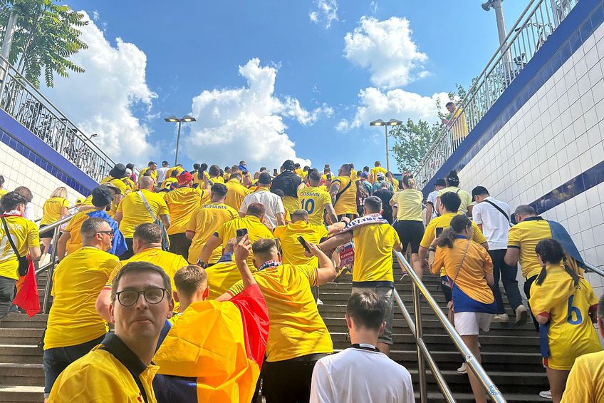 Din trenul către stadionul din Frankfurt au coborât 90% români // foto: Daniel Grigore (GSP)