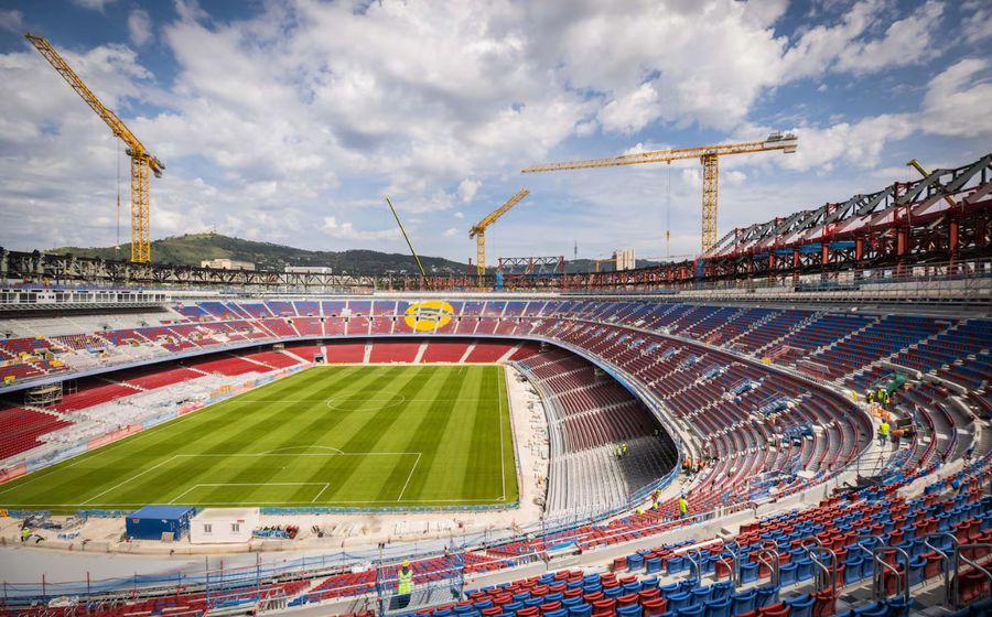 Stadiul actual al lucrărilor de reconstrucție ale Spotify Camp Nou, pe care Barcelona va reveni pe 10 august / Foto: FC Barcelona Barcelona nu poate juca pe noul stadion decât cu 30.000 de fani » Când va debuta și ce a cerut la UEFA