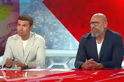 Adrian Mutu (stânga) și Bogdan Stelea (dreapta), în studioul Antena 1