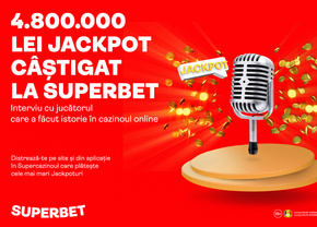 Cel mai mare Jackpot din istoria sloturile în România, 4,8 Milioane de lei a fost lovit la Superbet