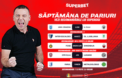 Începe săptămâna de pariuri! Află care sunt recomandările din SuperSocial