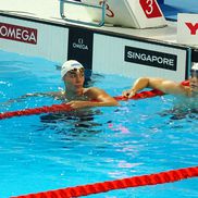 David Popovici, după seriile la 200 m liber în bazinul din Singapore / FOTO: Roxana Fleșeru (GSP.ro)