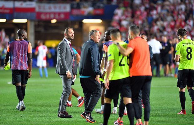 SLAVIA PRAGA - CFR CLUJ 1-0 (2-0 la general) Dan Petrescu și-a luat la țintă un jucător: „Bună întrebare! M-a surprins și pe mine”