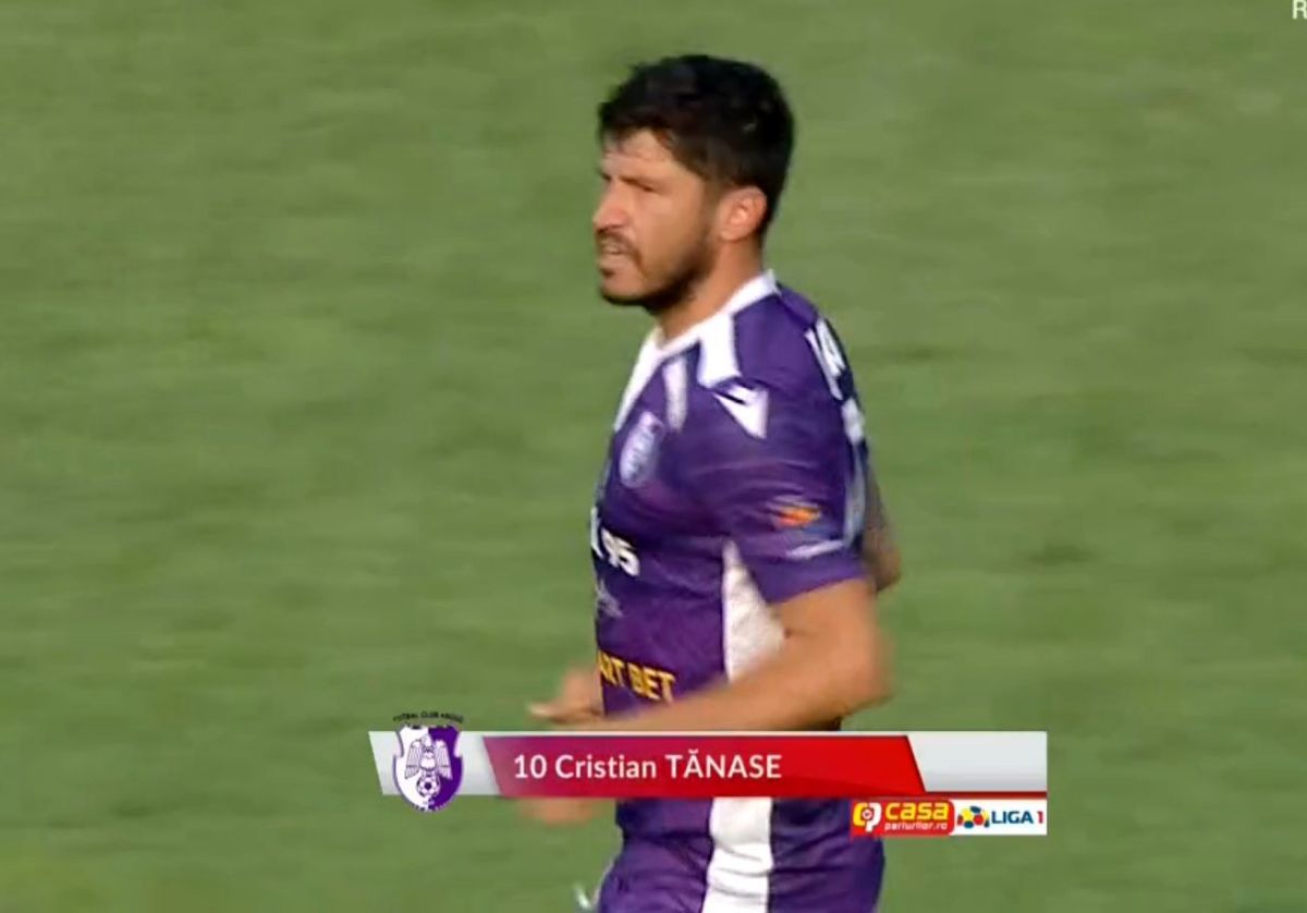 Cristi Tănase, gol de senzație în poarta lui Dinamo! Borna atinsă de mijlocașul lui FC Argeș