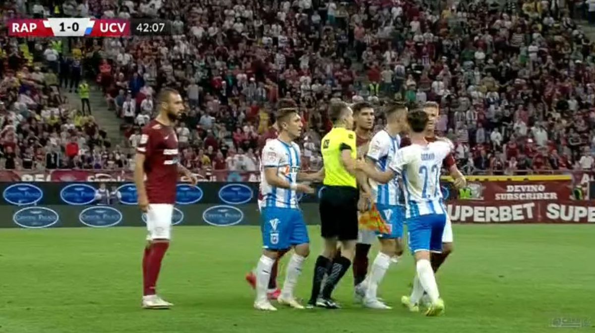 Roșu în derby » Claudiu Belu, eliminat în finalul primei reprize + nervi întinși la maximum pe Arena Națională