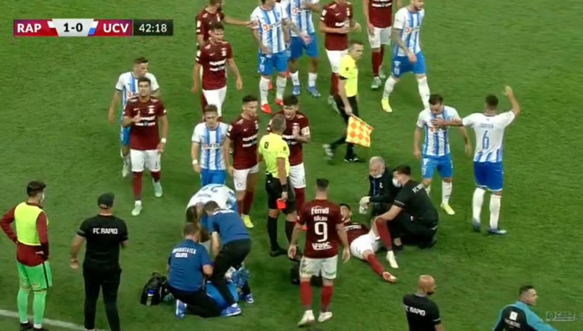 Roșu în derby » Claudiu Belu, eliminat în finalul primei reprize + nervi întinși la maximum pe Arena Națională