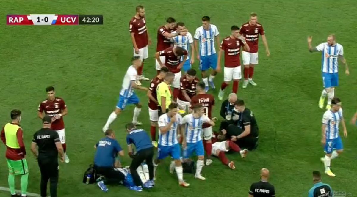 Roșu în derby » Claudiu Belu, eliminat în finalul primei reprize + nervi întinși la maximum pe Arena Națională