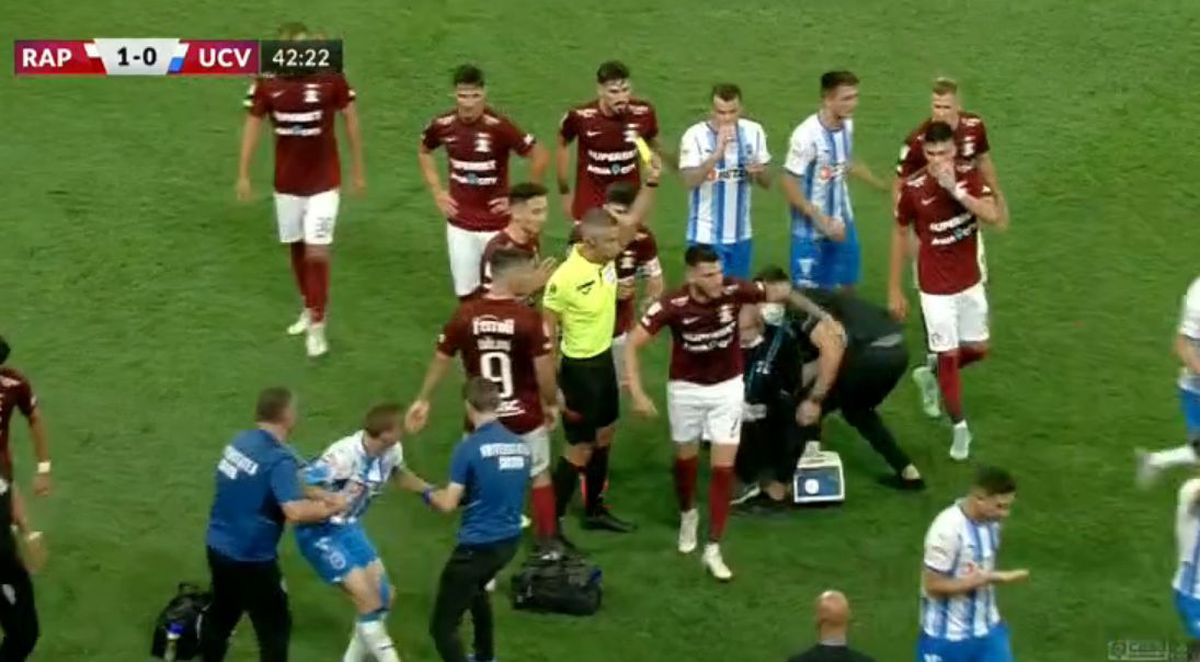 Roșu în derby » Claudiu Belu, eliminat în finalul primei reprize + nervi întinși la maximum pe Arena Națională