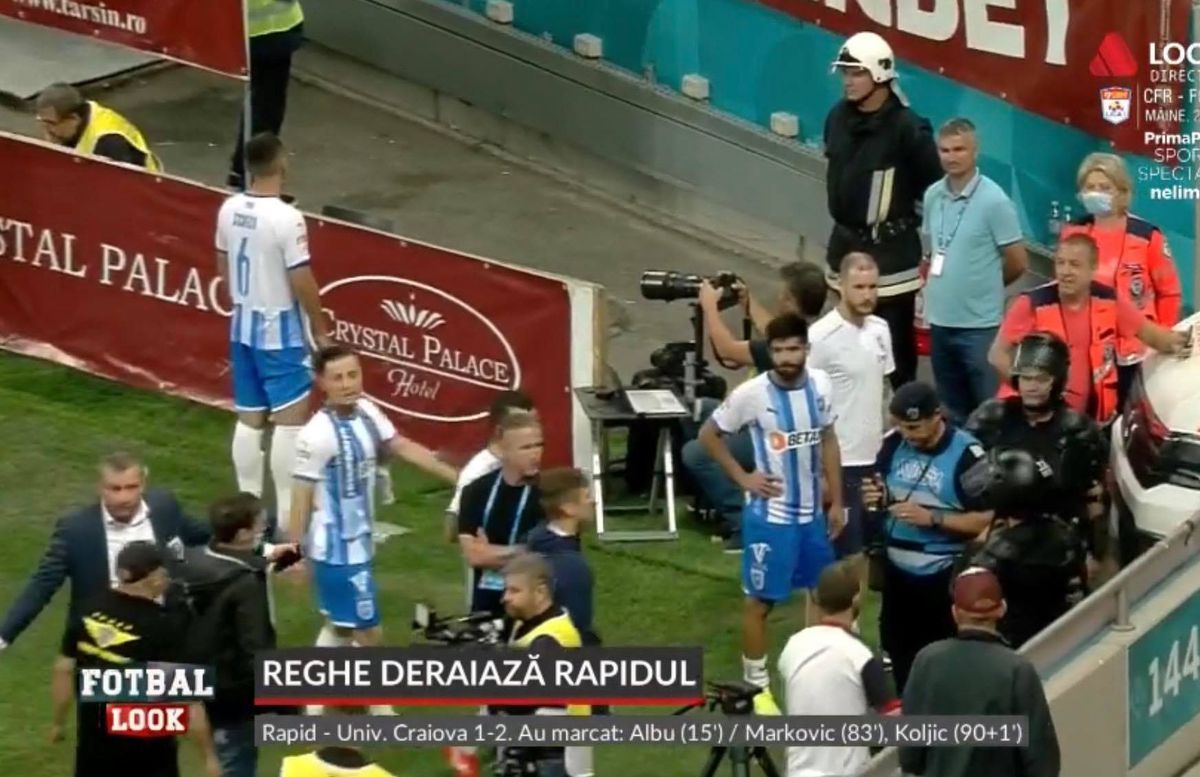 Haos după Rapid - CSU Craiova! Oltenii, evacuați prin parcare