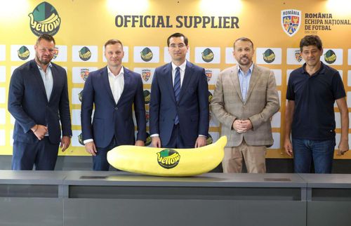Federația Română de Fotbal a anunțat, astăzi, încheierea unui parteneriat pe 3 ani cu brandul „Yellow”, deținut de compania poloneză Citronex, principalul importator de banane din Europa.