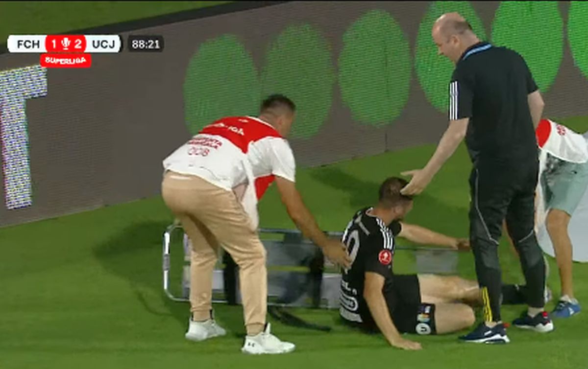 Daniel Popa, scăpat de pe targă în Hermannstadt - U Cluj