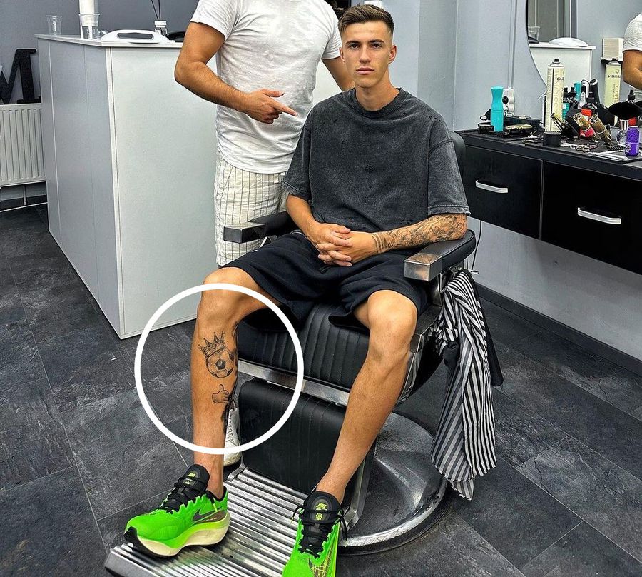 sursă foto: Instagram Tattoo Popescu » Decarul FCSB-ului a trecut din nou pe la salon. Ce și-a tatuat