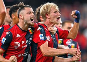 Genoa genială: meci perfect cu AS Roma, 4-1 » Radu Drăgușin, pasă de gol în fața lui Jose Mourinho