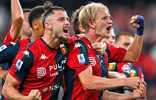 Genoa genială: meci perfect cu AS Roma, 4-1 » Radu Drăgușin, pasă de gol în fața lui Jose Mourinho