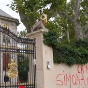 Palatul lui Gigi Becali a fost vandalizat / Foto: captură ecran Antena 1