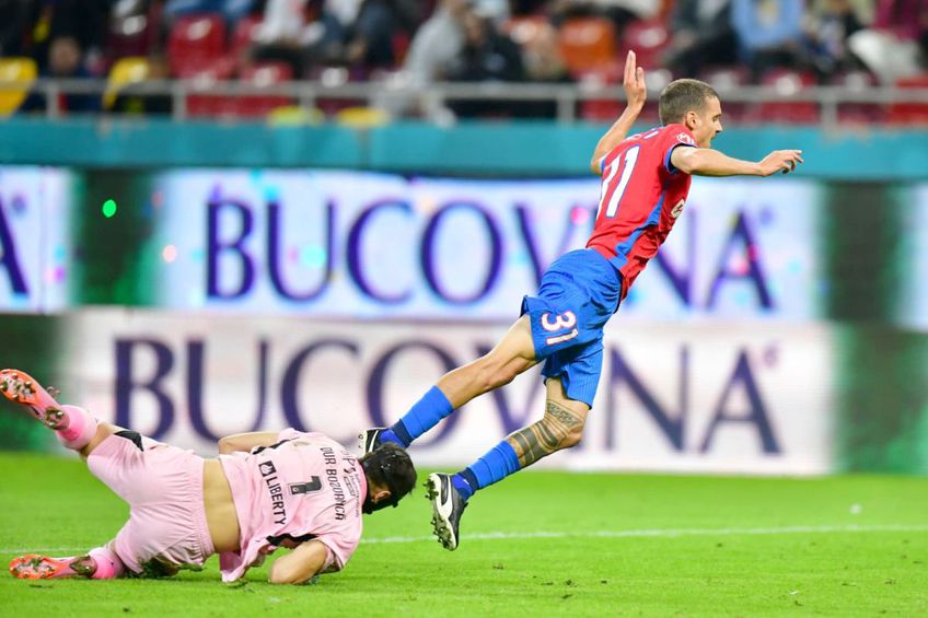 FCSB a deschis scorul în meciul cu Oțelul din penalty-ul obținut de Juri Cisotti. FOTO: Cristi Preda (GSP)