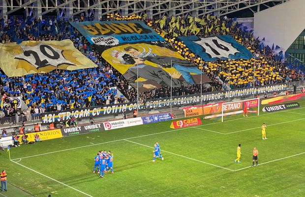 Peluza Petrolului, scenografie uriașă cu FCSB: „Azi strigăm cu toți în cor: peste tot deasupra tuturor! Mentalitatea huliganilor!”