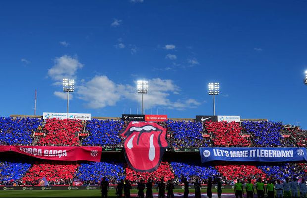Scenografie spectaculoasă pe tot stadionul la El Clasico » Show în tribune făcut de Rolling Stones