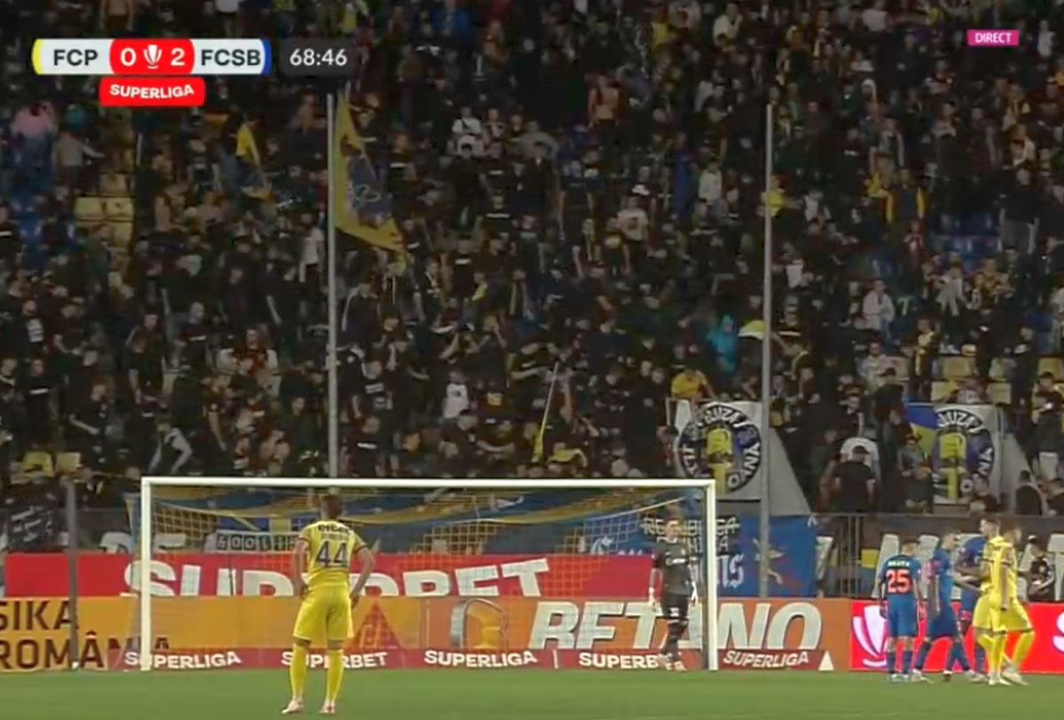 Șocant: bătaie cu scaune, steaguri și jandarm rănit în Petrolul - FCSB!