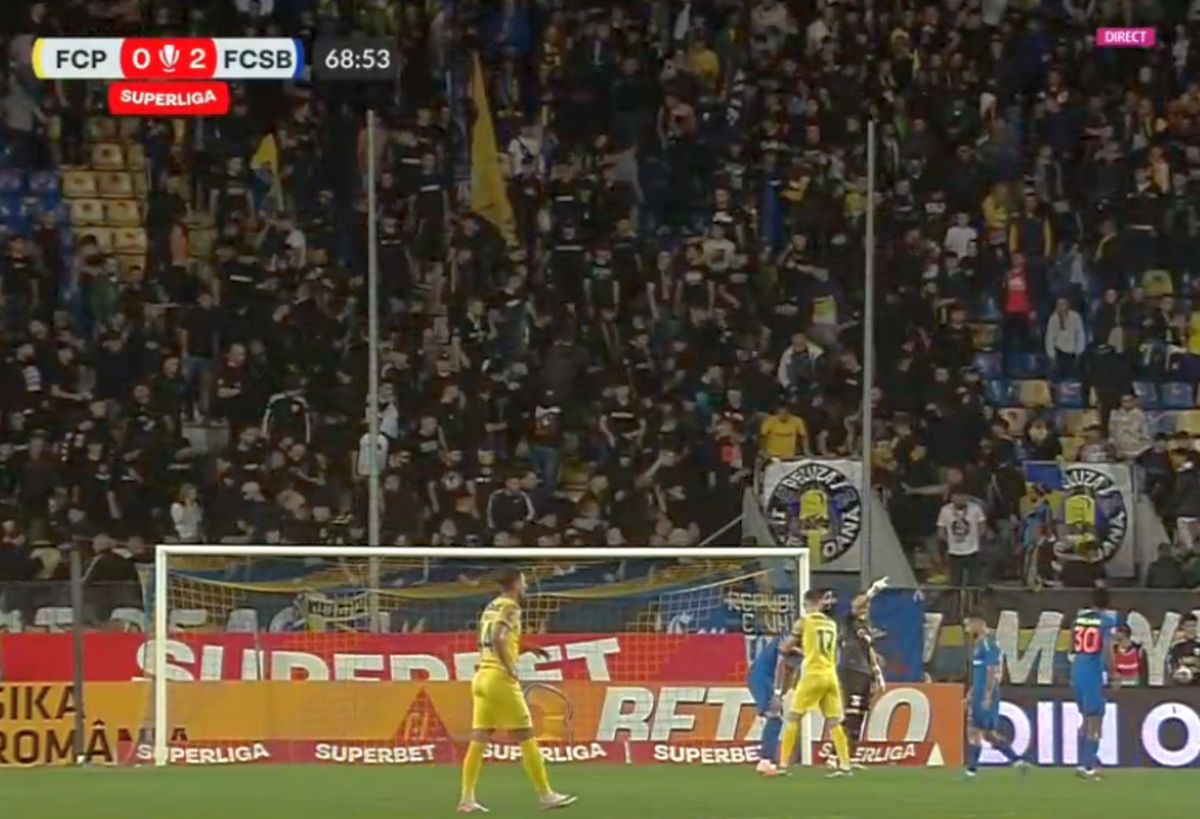 Șocant: bătaie cu scaune, steaguri și jandarm rănit în Petrolul - FCSB!