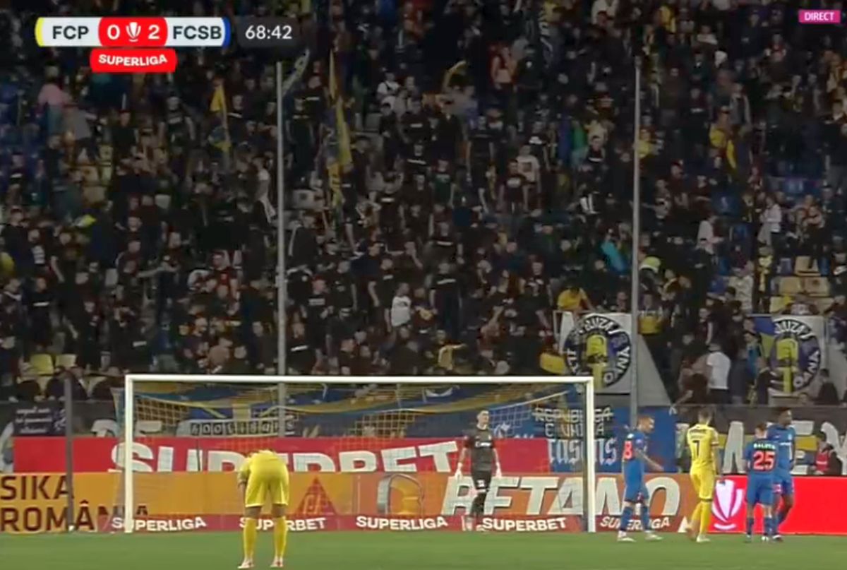 Șocant: bătaie cu scaune, steaguri și jandarm rănit în Petrolul - FCSB!
