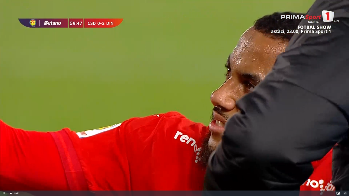 Maxime Sivis, accidentat în CS Dinamo - FC Dinamo