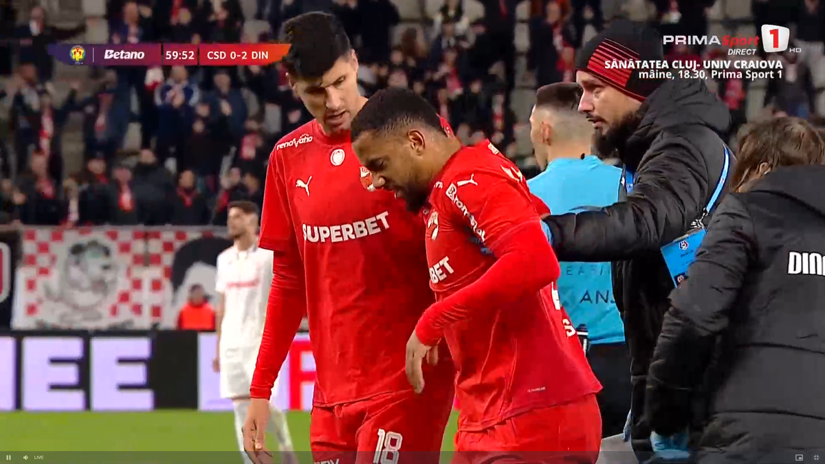 Maxime Sivis, accidentat în CS Dinamo - FC Dinamo