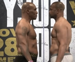 Mike Tyson, 54 de ani, și Roy Jones Jr., 51 de ani, s-au întâlnit față în față la cântărul oficial, cu o zi înaintea luptei din Los Angeles.