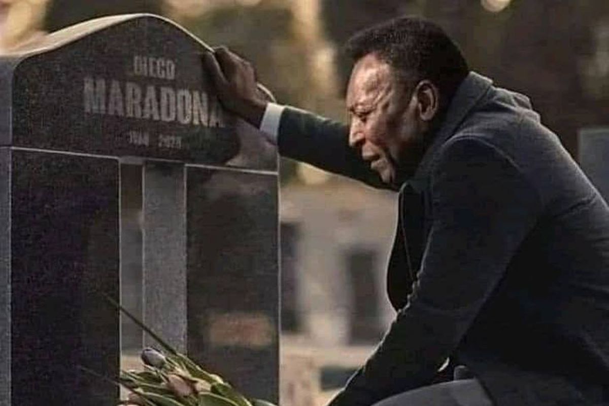 Pele, la mormântul lui Diego Maradona, subiectul unui fake-news devenit viral » Ce se ascunde în spatele imaginii